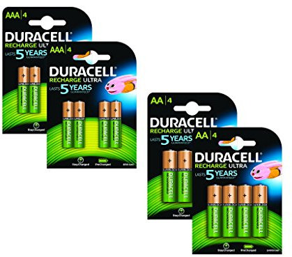 Duracell AA and AAA Pre-Charged Battery Rechargeable Pack of 16