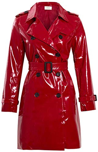 SS7 Femme Manteau en Cuir Verni