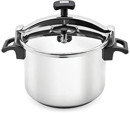 BOJ Classic Pressure Cooker 18/10 Stainless Steel 1 mm Thickness (Diameter 28 cm, 10 L)