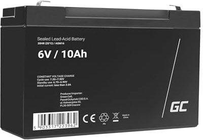 Green Cell® AGM 6V 10Ah Akku VRLA Blei-Batterie Bleiakku Ersatzakku Gelakku Akkubatterie Zyklenfest Unbemannt Spielzeug, Elektro Spielzeug, Alarm, Notstrom, Kinderfahrzeuge, Kinder-Quad