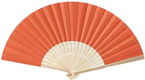 36 ventagli a mano per matrimonio,pieghevoli,pieghevoli,ideali come regalo per gli ospiti,decorazione asiatica per fai da te,estate,matrimonio,nascita,feste,fotografie,decorazione da parete,arancione