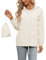 Tisfeer Vêtement de pluie étanche, léger et coupe-vent à capuche pour femme, beige, XL