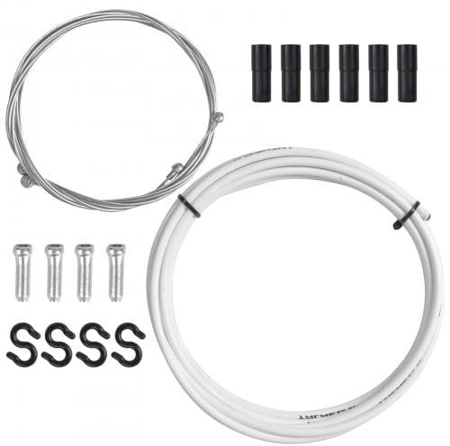 Cavo del Freno della Bicicletta per Anteriore e Posteriore, Universale Filo Freno Bic, Guaina Freno Bicii, 2.5m della Bicicletta Cavo Cambio con Tappi per MTB Montagna e Bicicletta da Strad (White)