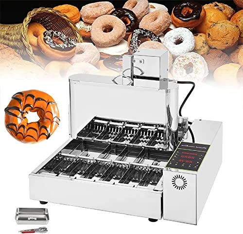 SmPinnaA Macchina Automatica per Ciambelle 2000W Commerciale 6 File Tramoggia 9.5L Macchina per Ciambelle Friggitrice per Ciambelle Macchina per Ciambelle in Acciaio Inossidabile Macchina P