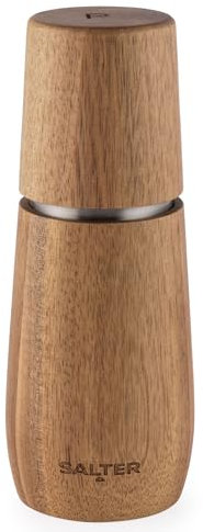 Salter Edith Acacia Pepper Mill – Wooden Spice Grinder, FSC®-Certified Wood, Carbon Steel Grinding Mechanism, Adjustable Grind from Fine to Coarse, Suitable for Peppercorns BW13049APEU7