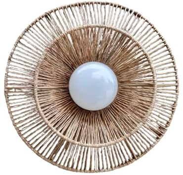 Lumisky Applique murale extérieur en jute sans fil DALIA avec ampoule nomade rechargeable RGB MINI LYS D30 cm