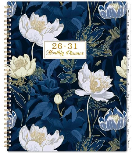 2026-2031 Monthly Planner - 5 Year Planner/Calendar from JUL. 2026 - JUN. 2031, 9 x 11, Monthly Tabs, Back Pocket, Twin-Wire Binding, Transparent Waterproof PP Cover