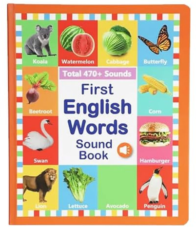 My First English Sound Toy – 470+ Words, English Learning Talking Book for Kids, Fun Word Game, for Educational Language, Alphabet Sound Book, School Education & Perfect Educational Gift (B)