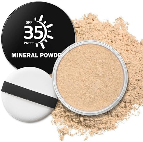 QIUFSSE Mineral Powder Foundation,Loose Powder,0.35 oz,01 Fairly Light