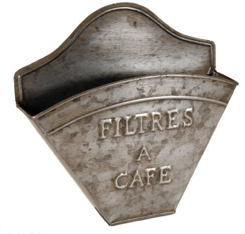 Kaffeefilterhalter Filtertütenhalter Vintage, aus Zink, Breite 20 cm Tief 5 cm Höhe 20 cm