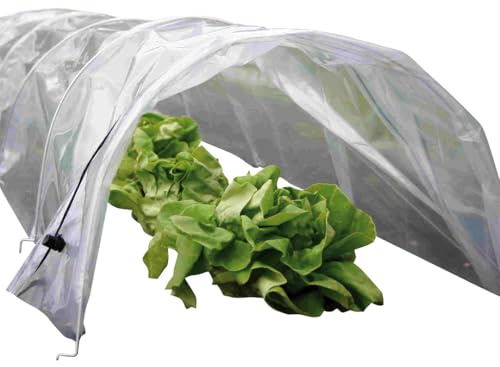 Haxnicks 3 x Easy Seedling Tunnels | Mini Ready To Use Fold Out Design Poly Garden Tunnels | Warms Soil Prior To Planting | Protect Tender Plants | L80 cm x W18 cm x H12 cm Etun140101