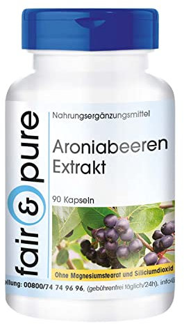 Fair & Pure® - Aronia Berry - Estratto di Bacche di Aronia - Vegan - con Polifenoli e Antociani - 90 Capsule