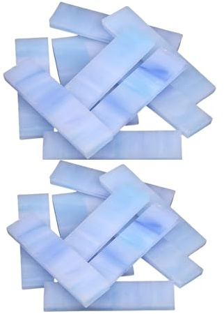 BestTeam 1 X 4 cm Stained Glass Strip,DIY Glass Mosaic Hobbies,DIY Crafts,Plates,Picture Frames,Flower Pots,Handmade Jewelry 200g (Sky Blue)