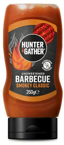 Hunter & Gather Unsweetened Barbecue Sauce | 350g BBQ Sauce Keto, Paleo, Low Carb & Vegan Friendly | Free from Added Sugar & Sweeteners