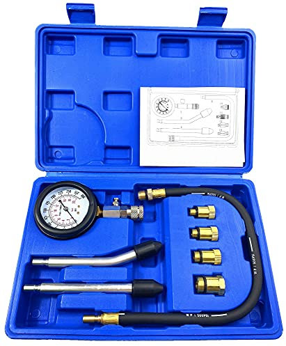 DHA Kompressionstester Kompressionsprüfer Kompressionsmesser Benzin Motor mit 4 Adapter M10 M12 M14 M18 Kfz Motorrad 300PSI