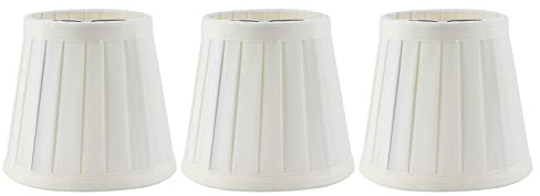 Pantalla de Lámpara de Barril de Tela, 3 Piezas Pantalla de Lámpara Clip de Araña Blanca para Bombillas E14 Candelabro Vela Hotel Biblioteca 4,7 x 4,3 x 3,1 Pulgadas