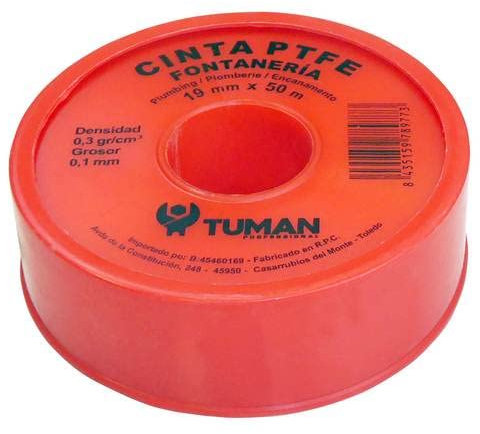 Lot de 10 rouleaux de ruban téflon pour plomberie de 19 mm x 0,1 mm x 50 mètres de 0,3 g cm2 PTFE pour l'étanchéité des filetages de tuyaux.