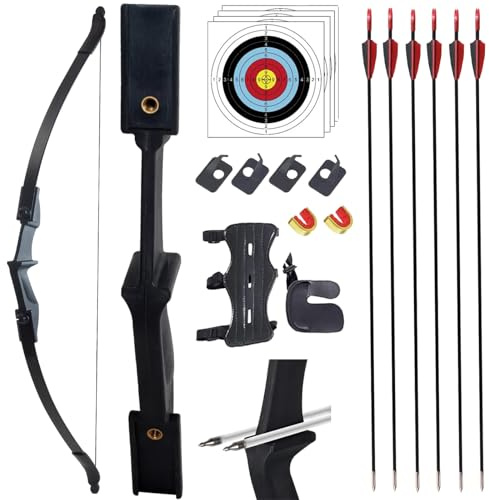 SOPOGER Recurve Bow and Arrow Set for Adults & Youth 20 30 40lb, Takedown Archery Kit for Beginners Right & Left Handed Outdoor Target Practice & Training (40 LBS)