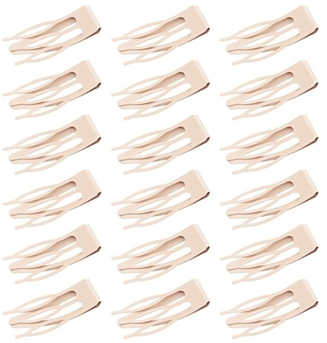 Mbsomnus 18 horquillas para el pelo para mujer, con doble mango, pinzas de metal, pinzas para el pelo, pinzas para el pelo pequeñas, pinzas para el cabello para niñas, accesorios de salón (beige)