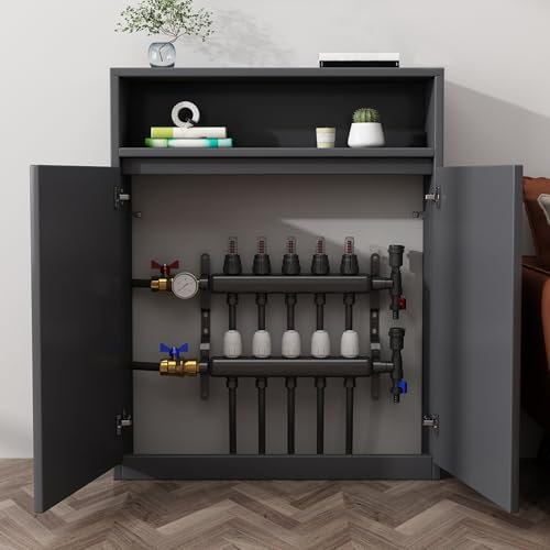 Modern Radiator Covers for Home,Wood Radiator Cover,Hidden Radiator Shelf,Heating Cabinet Decorative Shelf,Living Room Floor Heater Cabinet,for Office Hallway Bedroom Bathroom(Dark gray,L100*W20*H100c