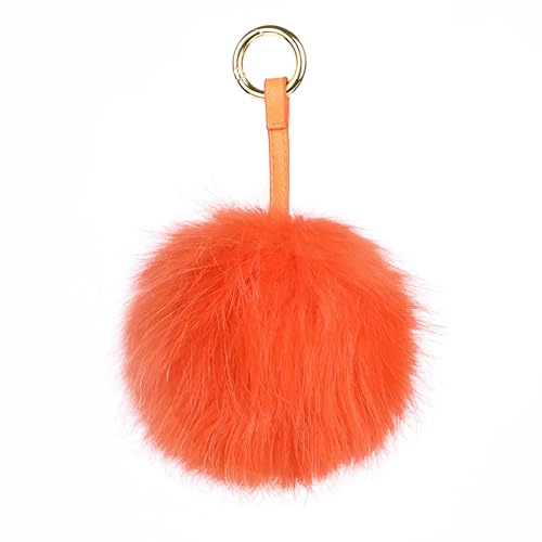 S.ROMZA Pom Pom Keychain Artificial Faux Fur Ball Keychains Fluffy Plush Keychain Pom Pom Bag Charm for Hand Bag Backpack Wallet Pendant Women's Key chain Decoration