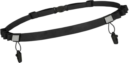 Cinturón de carreras – Cinturón para correr con número de carrera, banda elástica para fitness para ciclismo al aire libre, pruebas de tiempo, eventos competitivos, NEGRO, Refer to description, Unisex