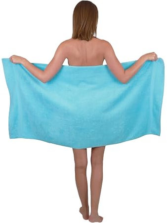 Betz Strandtuch Duschtuch Größe 70x140 cm Duschhandtuch Badetuch Strandtücher Handtuch Premium 100% Baumwolle Farbe türkis