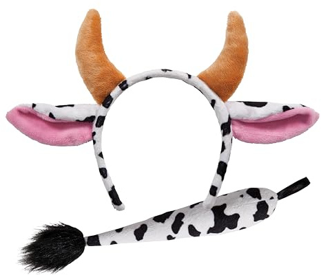 Wicked Costumes Childrens Animal Cow Ears Headband & Tail Set Fancy Dress Accessory