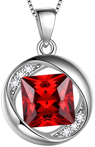 Aurora Tears Janvier Pierre de Naissance Pendentif Grenat Collier en Argent Sterling 925 18 DP0029J