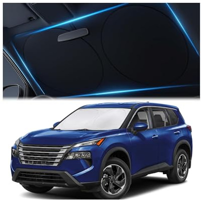 Magnelex Car Windshield Sunshade – Double-Layer Design for 2X Heat Blocking, Blocks UV Rays, Foldable Sun Shade for Cars, Trucks & SUVs, Keeps Interior Cooler, Medium (59 x 31 in)