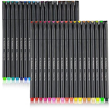 ai-natebok 36 Colored Fineliner Pens Fine Tip Pens Porous Fineliner Color Pens for Journal Planner Writing Note Taking Calendar Agenda Coloring Art School Office Supplies