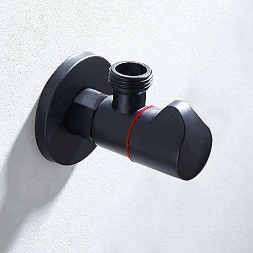BiaoTeng Valvola Angolare 1/2,Valvola Arresto Nero,Valvola Arresto Acqua Bagno,Rubinetto Sottolavabo Nero,Valvola Arresto Acqua 1/2,per WC,Nero B