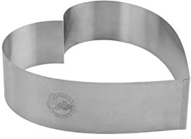 Sallys Moule en forme de cœur - 28 cm de diamètre - 8 cm de haut - Cadre de cuisson en forme de cœur en acier inoxydable - Anti-fuite et passe au four - Passe au lave-vaisselle