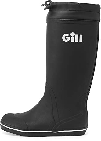 Gill Tall Yachting Boots - Non-Slip & 100% Rubber for Cruising, Sailing, Fishing - Black Size 5.5