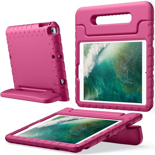 JETech Barnfodral för iPad 6:e/5:e Gen. 9,7, Air 2/1 & Pro 9,7, Plommon | För iPad 9,7 (2018/2017), Air 2/1 (2014/2013) & Pro 9,7 (2016), med Handtagsstativ, Stötskyddad, Barnvänligt Skydd