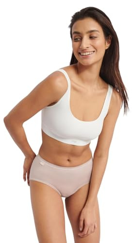 Sloggi Lot de 3 culottes basic+ midi pour femme, Violet/rose poudré/blanc, S