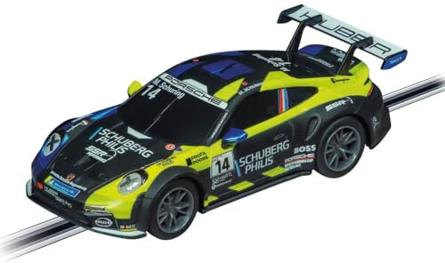 Carrera GO!!! 20064245 Porsche 992 GT3 Cup ”Huber Racing, No.14” Slotbil, skala 1:43, kompatibel med GO!!!, GO!!! Plus och Battery Operated, autentisk design