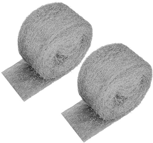 2 Pack Steel Wool Mice - 8M Steel Wire Wool 0000-Rats Rodent Control Gaps Blocker for Holes Wall Cracks Vents in Garden House Garage,Keeps Mice & Rodents Away