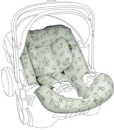 Ukje Bezug kompatibel mit Doona-Autositz-Kinderwagen – Kindersitzbezug –Baby-Autostuhlbezug –Kleinkind-Kinderwagen-Schutzeinlage –Neugeborenen-Autositz-Zubehör (Beiger Leopard)