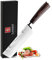 JUANSHI® Nariki - Cuchillo de cocina (18,0 cm, acero inoxidable japonés, ergonómico Nakiri), afilado y versátil, cuchillo de cocina profesional para el hogar y la gastronomía