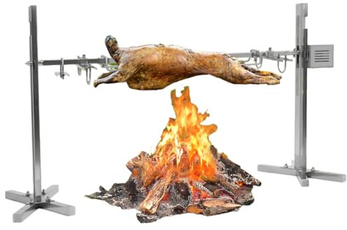 Barbecue Au Charbon De Bois Brochette De Fumage Moteur En Acier Inoxydable Barbecue Pour Cochon De lait 30 kg Avec Moteur De 25 W Spie Electrique Pliable Et Portable