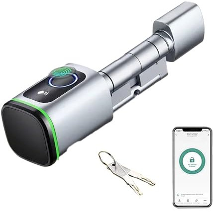 Elektronisches Türschloss,Fingerprint Haustür,Biotech Fingerabdruck-Schließzylinder,IP65,Mit RFID-Karte,Mit Bluetooth,Geeignet Für Türen Von 35-50mm