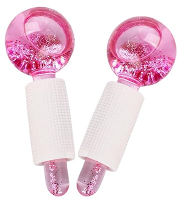Lot de 2 boules de glace pour le visage, boules rafraîchissantes pour les yeux et le cou, rouleau facial pour raffermir la peau, réduire les gonflements, les cernes, améliorer la circulation sanguine
