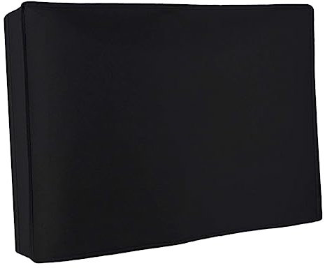 CHICAMPERA Cubierta De Pantalla De Monitor De Computadora Para Oficina y Hogar, Funda Protectora De Tela Oxford Resistente Al Polvo Color Negro, Adaptable a Pantallas Planas y Curvas