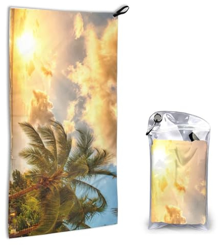 YFSGDLBN Sunset Hawaiian Palm Tree printed Quick dry towel 16x31.5in hand Towel