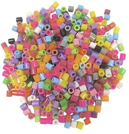 Strykpärlor 3 000 st (5 mm), pixelpärlor, plastcylindrar för halsband, dockor, hantverk, DIY, (mix 3 000 p)