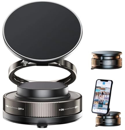Porta Telefono Auto Magnetico, Supporto Cellulare Auto, Aspirazione a Vuoto, con Attrazione Magnetica Forte e Stabile, Rotazione Regolabile a 360°, Portacellulare Auto per Cruscotto/Parabrezza
