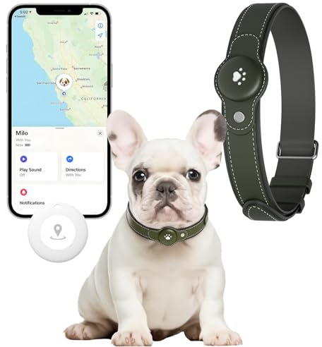 Rastreador GPS 2 en 1 para perros: collar inteligente con ubicación en tiempo real, sin tarifa mensual, rango ilimitado (solo iOS), collar de perro con rastreador GPS, ideal para perros pequeños