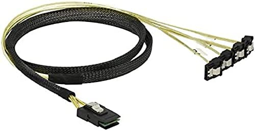 DeLOCK 85687 85687 Interfaz de cable/adaptador 1 x Mini SAS SFF-8087 4 x SATA de 7 pines Negro - Amarillo