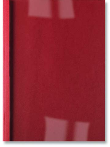 GBC® Thermobindemappe ThermaBind™ LeatherGrain, 250 g/m², transparenter Vorderdeckel, A4, 1,5 mm, für: 15 Blatt, rot (100 Stück), Sie erhalten 1 Packung á 100 Stück